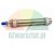 Stainless steel round pneumatic cylinder with a blue protective cap on the piston rod thread, isolated on a white background.