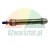 Stainless steel pneumatic round cylinder with a blue protective cap on the piston rod, isolated on a white background.