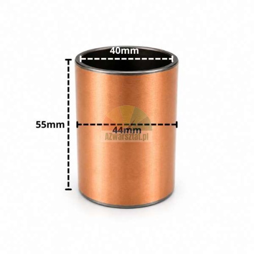 Copper-steel sliding bushing with dimensions 40x44x55 mm