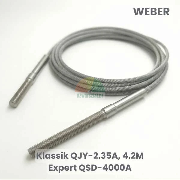 Steel synchronization cable for Weber Klassik QJY-2.35A, Klassik 4.2M, and Expert QSD-4000A car lift with threaded ends