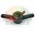 Quick-release wing nut for wheel balancer with black handles and red levers, isolated on a white background.