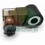 Black AC 220V solenoid valve coil with a transparent connector plug on a white background.