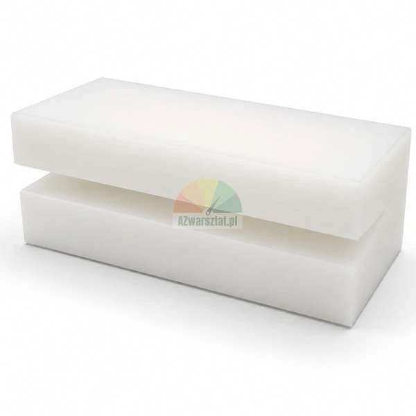 Two rectangular white plastic blocks stacked on top of each other, on a light background.