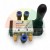 AirTAC manual pneumatic lever control valve with up-down handle, push-in fittings, and brass silencers.