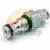 Metal hydraulic cartridge valve with black O-rings and thread on a white background.
