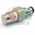 Metallic hydraulic cartridge valve with an O-ring seal on a light background