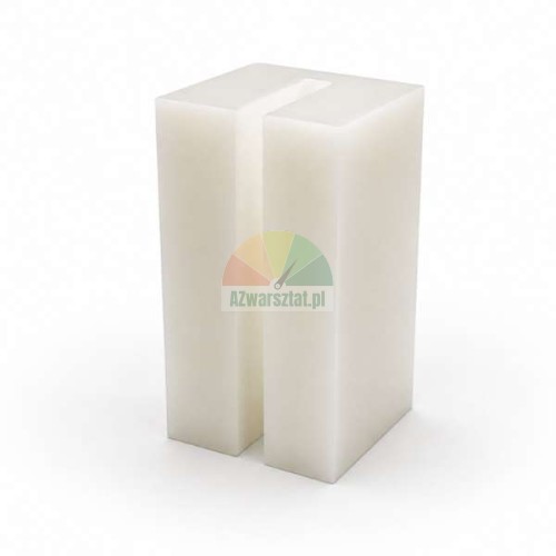 White plastic sliding block for lift with dimensions 7.2 x 4 x 3.8 cm