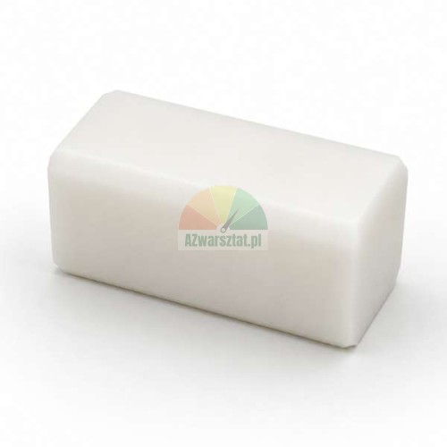 White plastic lift guide slider block measuring 7.2 x 3.8 x 3.2 cm