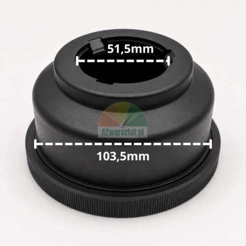 Quick release nut adapter with dimensions 51.5 mm and 103.5 mm