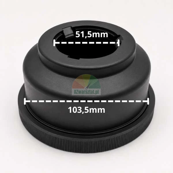 Quick release nut adapter with dimensions 51.5 mm and 103.5 mm