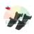 Two black plastic mounting clips or guides on a white background with a fast shipping logo