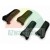 Four black plastic window regulator slider clips on a white background.