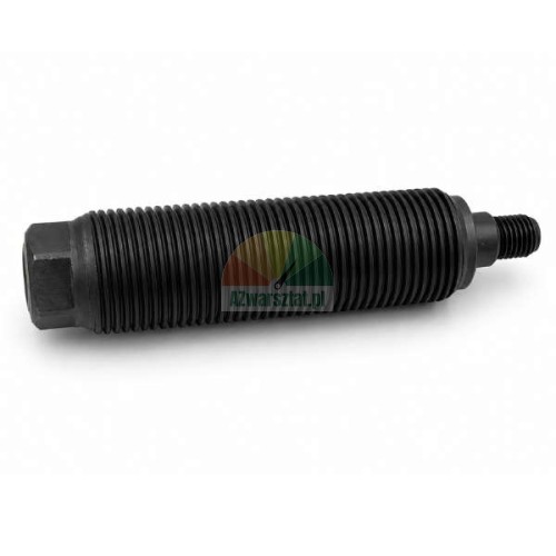 Threaded metal wheel balancer shaft, 40mm diameter and 18cm length, shown on a plain background