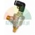 Quick exhaust valve with a sintered bronze silencer and a black elbow push-in fitting on a white background.