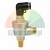 Pneumatic quick exhaust valve with a black elbow push-in fitting, brass thread, and sintered bronze silencer on a white background.