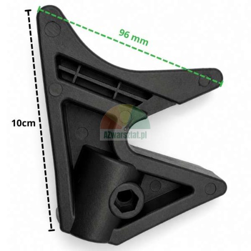 Clamping triangle for tyre changer helper arm with dimensions 10 cm and 96 mm.