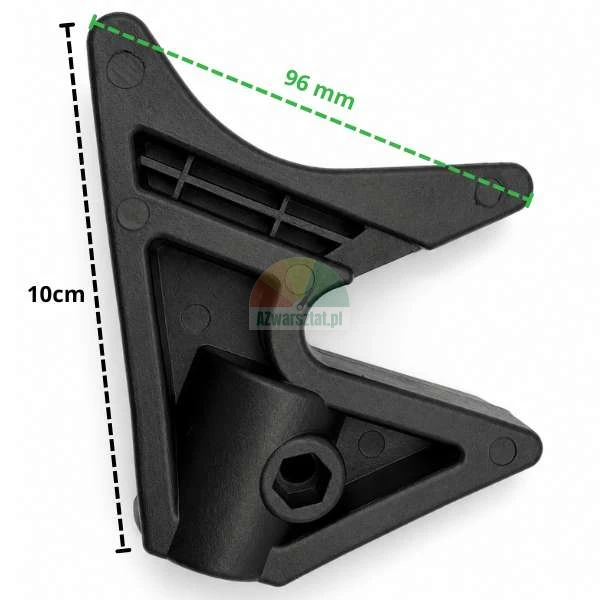 Clamping triangle for tyre changer helper arm with dimensions 10 cm and 96 mm.