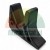 Black plastic V-shaped mounting bracket holder with a side hex screw on a white background