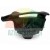 Black plastic bracket mounting clamp with a curved top loop and mounting holes, isolated on a white background.