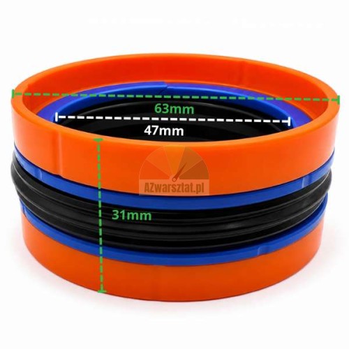 Hydraulic cylinder piston seal 63x47x31mm with dimensions