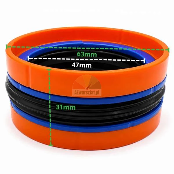 Hydraulic cylinder piston seal 63x47x31mm with dimensions