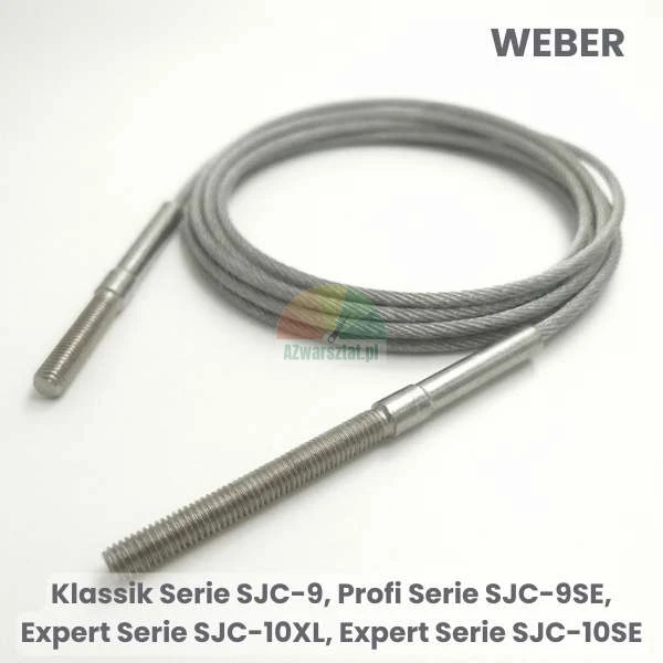 Steel equalizer cable for Weber car lifts SJC-9, SJC-9SE, SJC-10XL, SJC-10SE with threaded ends.