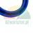 Blue polyurethane seal with a black O-ring, close-up of a circular sealing profile on a white background.