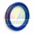 Blue hydraulic polyurethane seal with a black O-ring on a white background.