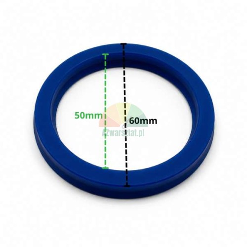 Blue hydraulic cylinder seal UN 50x60x6 with dimensions 50mm and 60mm