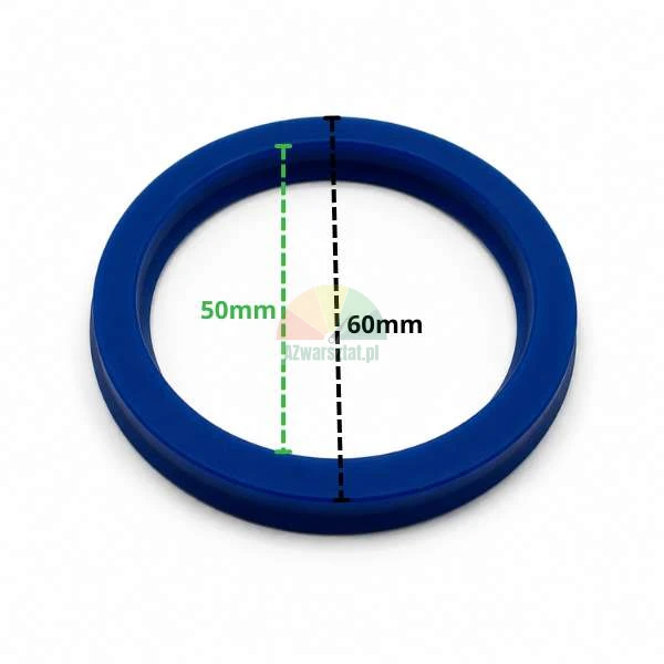Blue hydraulic cylinder seal UN 50x60x6 with dimensions 50mm and 60mm