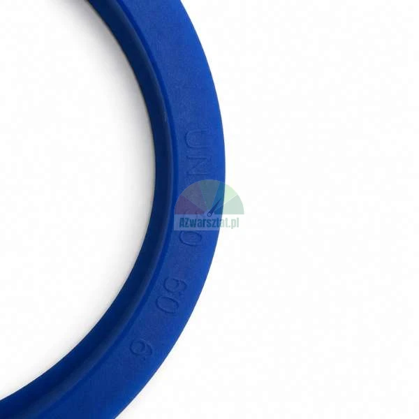 Blue UN hydraulic seal with dimensions 50x60x6 mm showing the embossed text UN 50 60 6