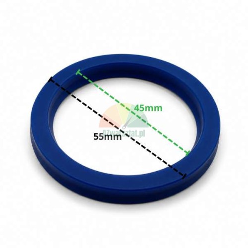 Hydraulic cylinder seal UN 45x55x6 with marked dimensions of 45mm and 55mm