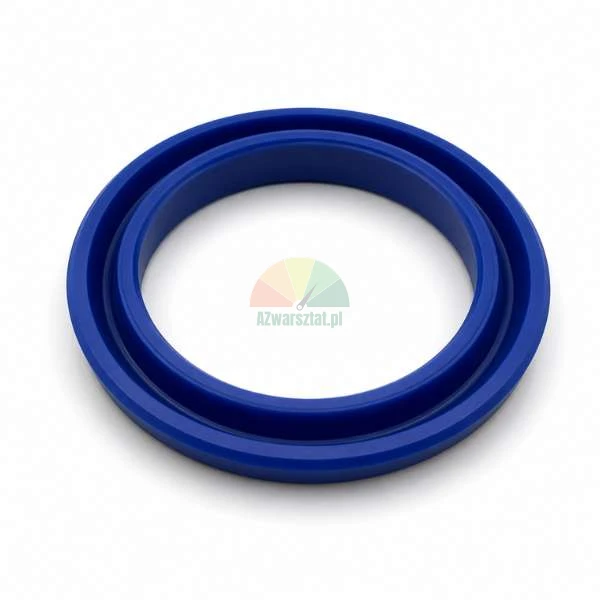 Blue polyurethane hydraulic U-cup lip seal on a white background.