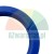 Close-up of a blue polyurethane hydraulic seal with embossed markings 'UN 38 46 6.5' on a white background.