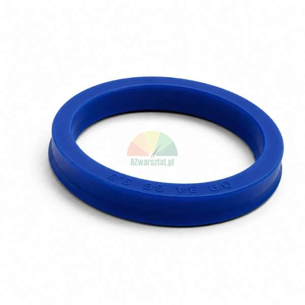 Blue polyurethane hydraulic U-ring seal on a white background.