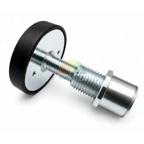 Metal car lift adapter pad with black rubber cushion and threaded stem for 50 mm hole
