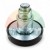 Metal leveling foot with a black rubber base and a threaded adjustable screw on a white background.