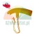 Yellow motorcycle wheel rim protector with an orange string, tire changing tool.