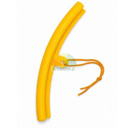 Yellow 23 cm rim protector with a cord, protecting the edge of the rim from scratches during tire mounting.