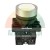 White round push-button switch with metal bezel and black NO NC contact block