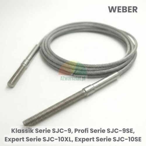 Steel cable for Weber car lift models SJC-9, SJC-9SE, SJC-10XL, SJC-10SE with threaded terminals.