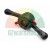 Black quick release wing nut for wheel balancer with red triggers, high angle shot on a white background.
