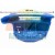 Blue plastic mounting head with dimensions 185 mm, 84 mm, 75 mm and 8 mm