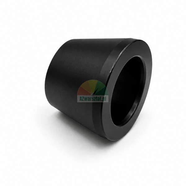 Black metal conical sleeve, hollow inside, on a white background.