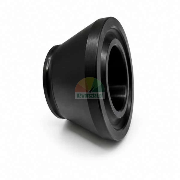 Black metal conical spacer adapter on a white background