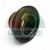 Black circular plastic flange adapter or coupling on a white background.