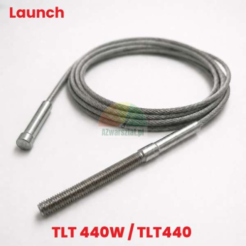 Steel cable for Launch TLT440W / TLT440 4-post lift, length 4.56m, coiled with a threaded terminal.