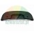 Black, curved plastic mounting element with two holes and a central cutout on a white background.