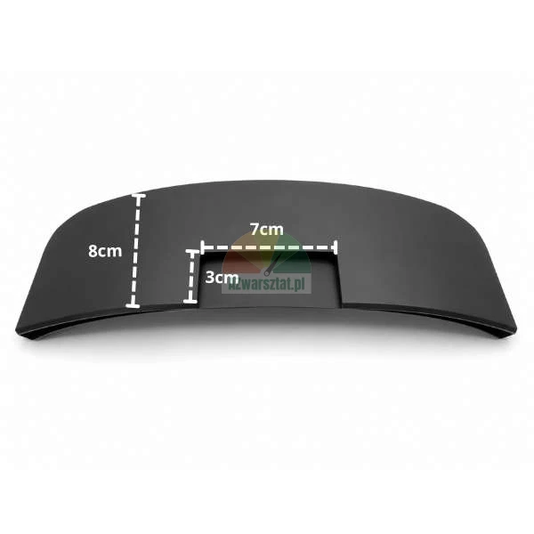Black plastic bead breaker blade protector 26 cm with dimensions 8 cm and notch 7x3 cm.