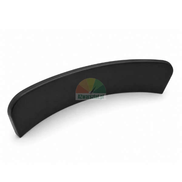 Modern curved furniture handle in black with a matte finish on a white background.
